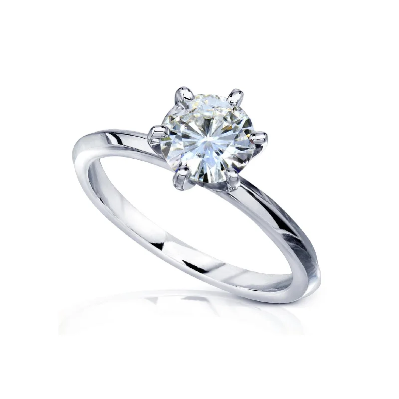 stamped silver ring-Classic 1ct Round Brilliant Solitaire 6-Prong Ring