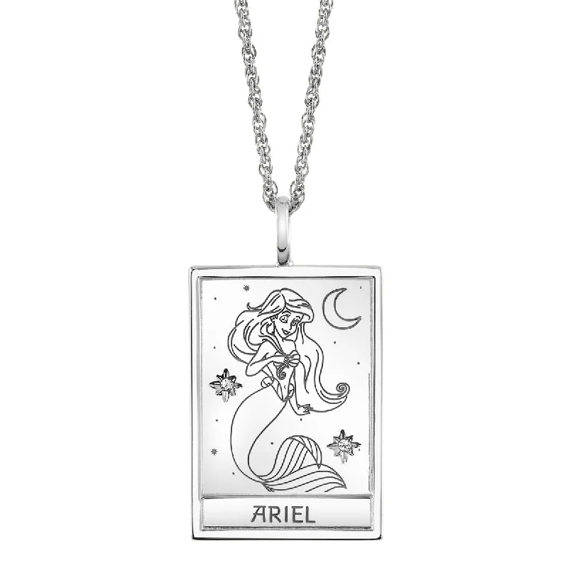 retro ruby pendant necklace-Disney X RockLove THE LITTLE MERMAID Ariel Tablet Necklace