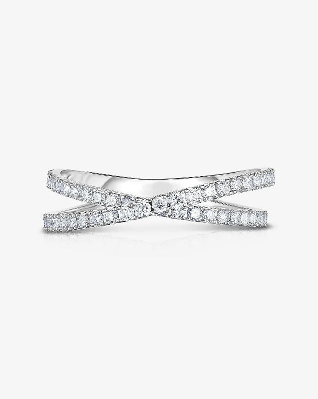 garnet promise ring-Criss-Cross Band