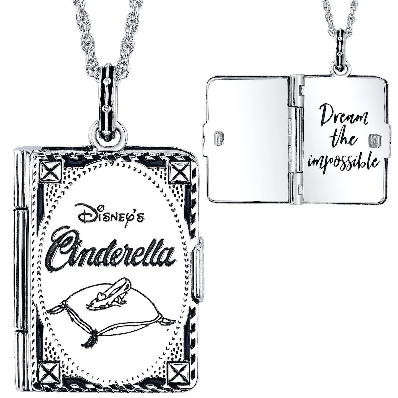 retro sapphire necklace-Disney X RockLove CINDERELLA Storybook Pendant