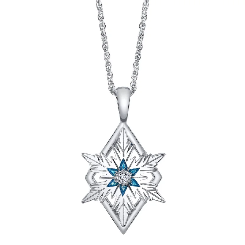 leafy-themed necklace-Disney X RockLove FROZEN Elsa Keepsake Necklace