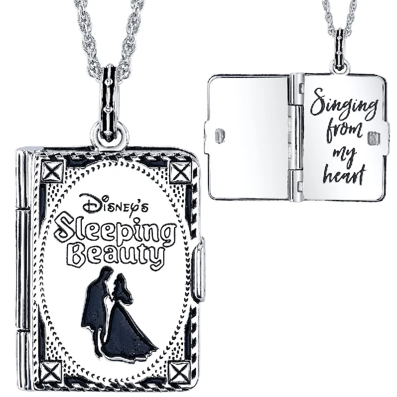 ruby charm necklace-Disney X RockLove SLEEPING BEAUTY Storybook Pendant