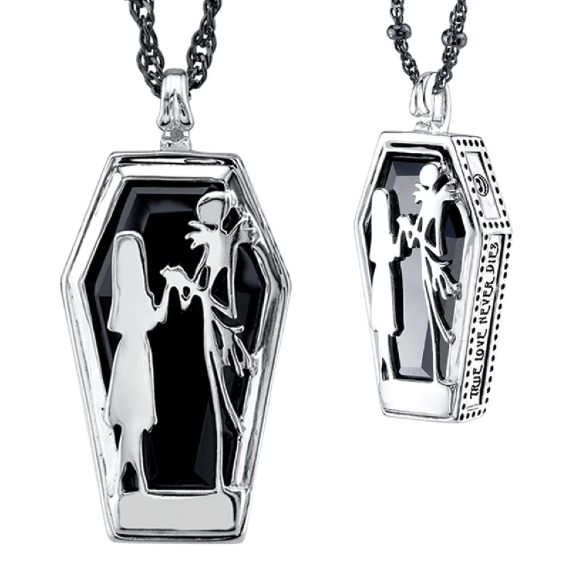 braided pendant necklace-Disney X RockLove THE NIGHTMARE BEFORE CHRISTMAS Jack & Sally Necklace