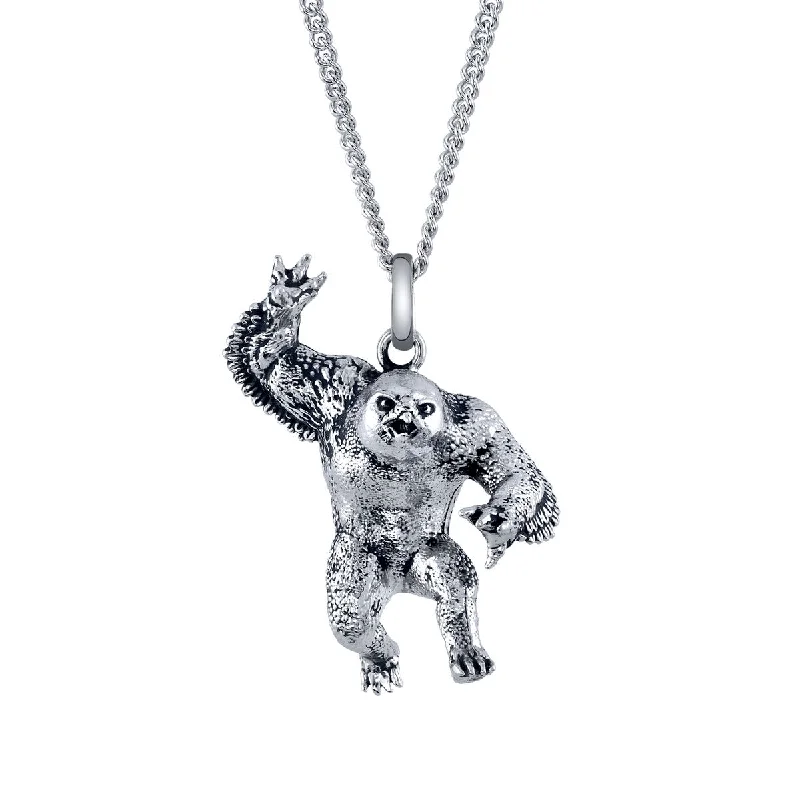 stamped silver necklace-Dungeons and Dragons X RockLove Owlbear Necklace