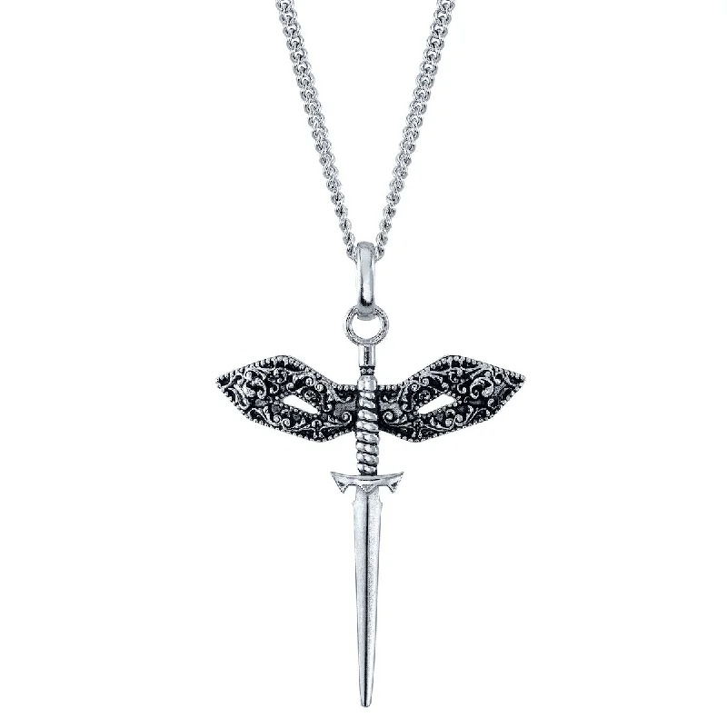 frond sapphire necklace-Dungeons and Dragons X RockLove Rogue Dagger Necklace