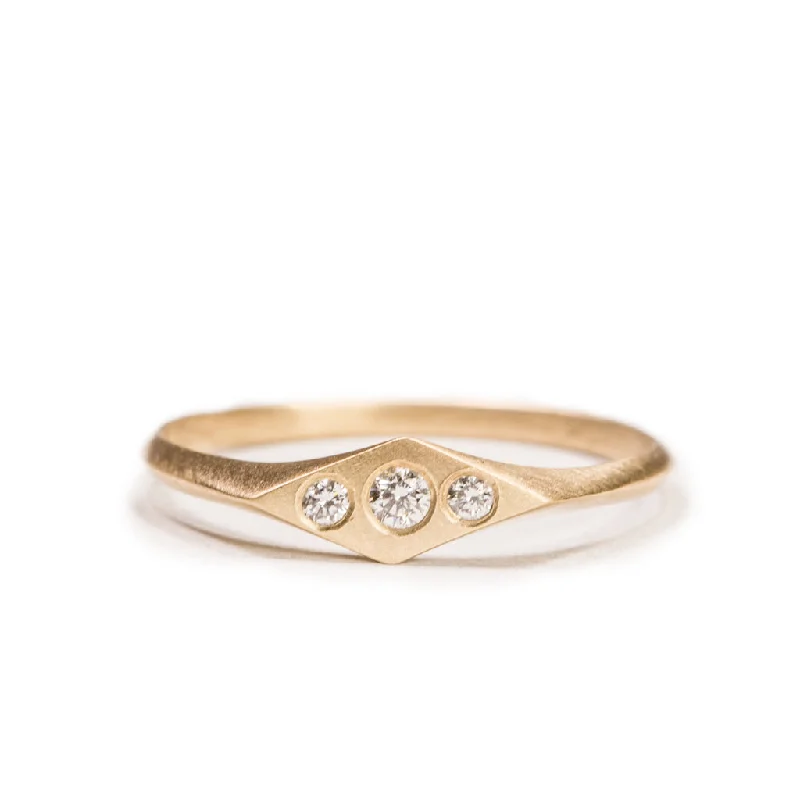 frond gold ring-<!--RG554dia-->SALE -flat top ridge ring with diamonds, size 6.5