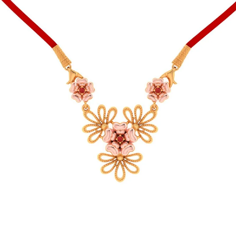 retro-style chain necklace-Floral Designed 18k Gold Necklace