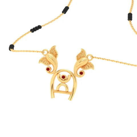 heavy statement necklace-Gorgeous 18k Gold Ganesh Mangalsutra From Online Exclusive Collection