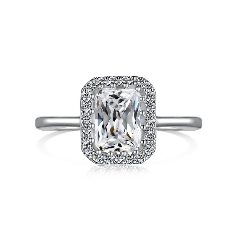 urban bolt ring-Halo Radiant Luxor Diamond Ring