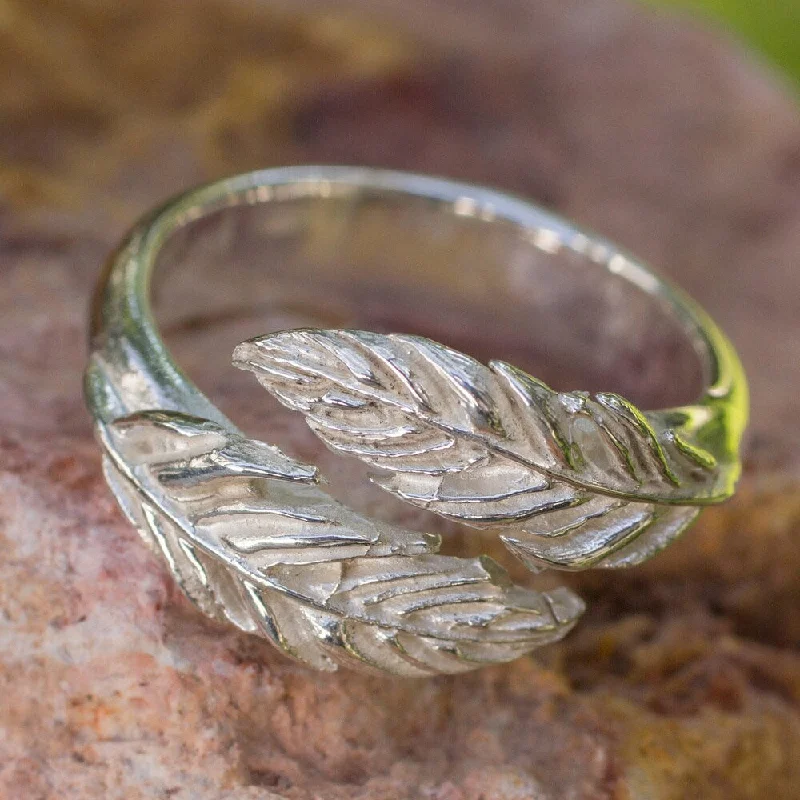 bendable gold ring-Handcrafted Sterling Silver 'Flight' Wrap Ring (Mexico)