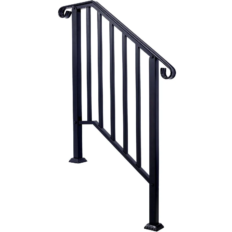 pewter band ring-Iron Handrails for Fit 2 or 3 Steps Outdoor Steps