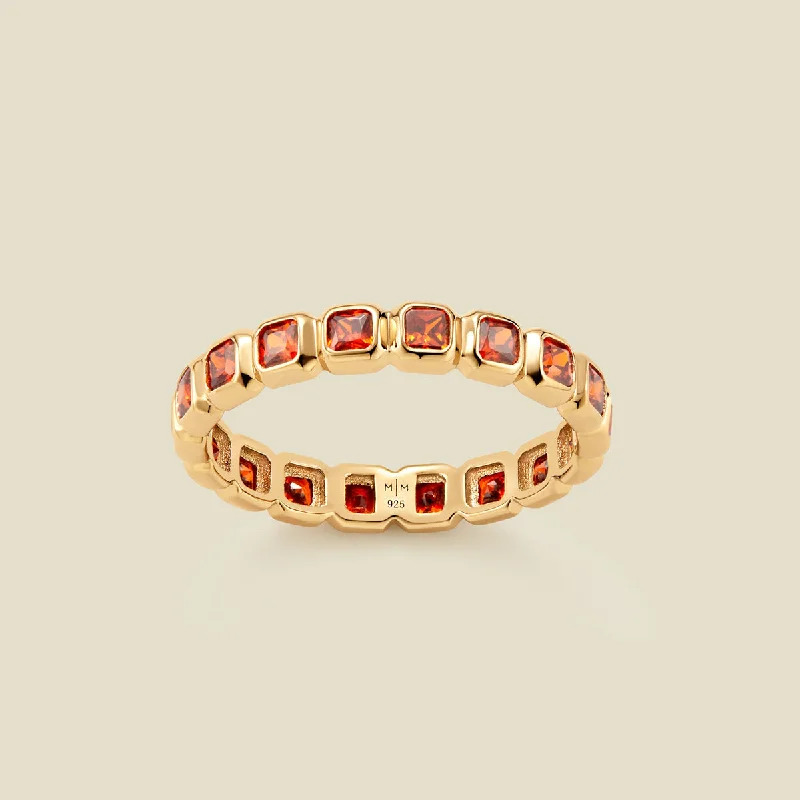 thin gold ring-January Birthstone Eternity Ring