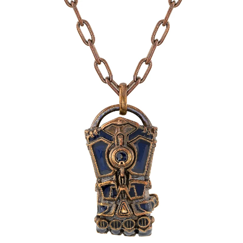 stamped gemstone necklace-League of Legends X RockLove ARCANE Vi Gauntlet Necklace