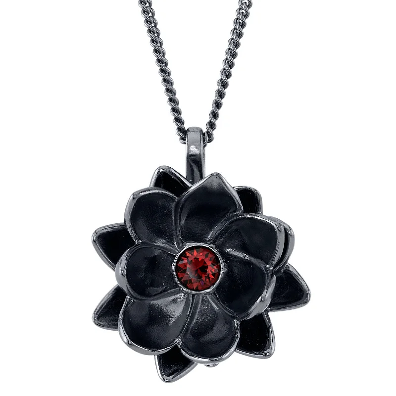 ten-gem layered necklace-Magic: The Gathering X RockLove Black Lotus Crystal Necklace