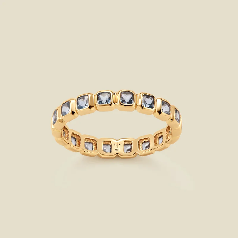 frond diamond ring-March Birthstone Eternity Ring