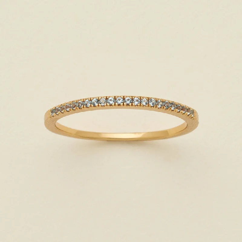 flow-shaped band ring-March Birthstone Stacking Ring