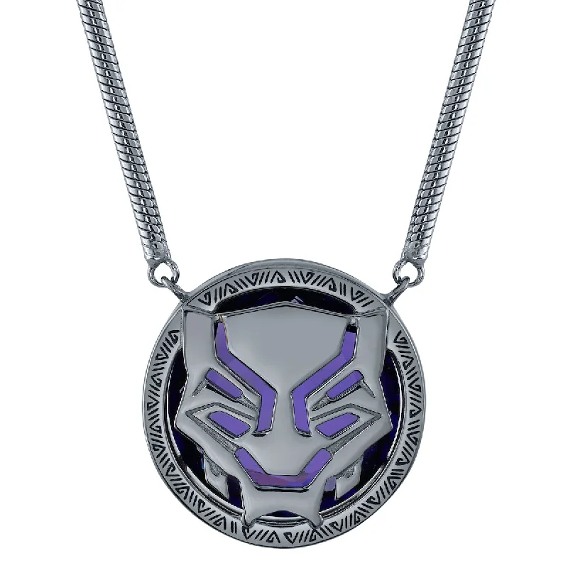 deco sapphire necklace-Marvel X RockLove BLACK PANTHER LEGACY Crystal Icon Necklace