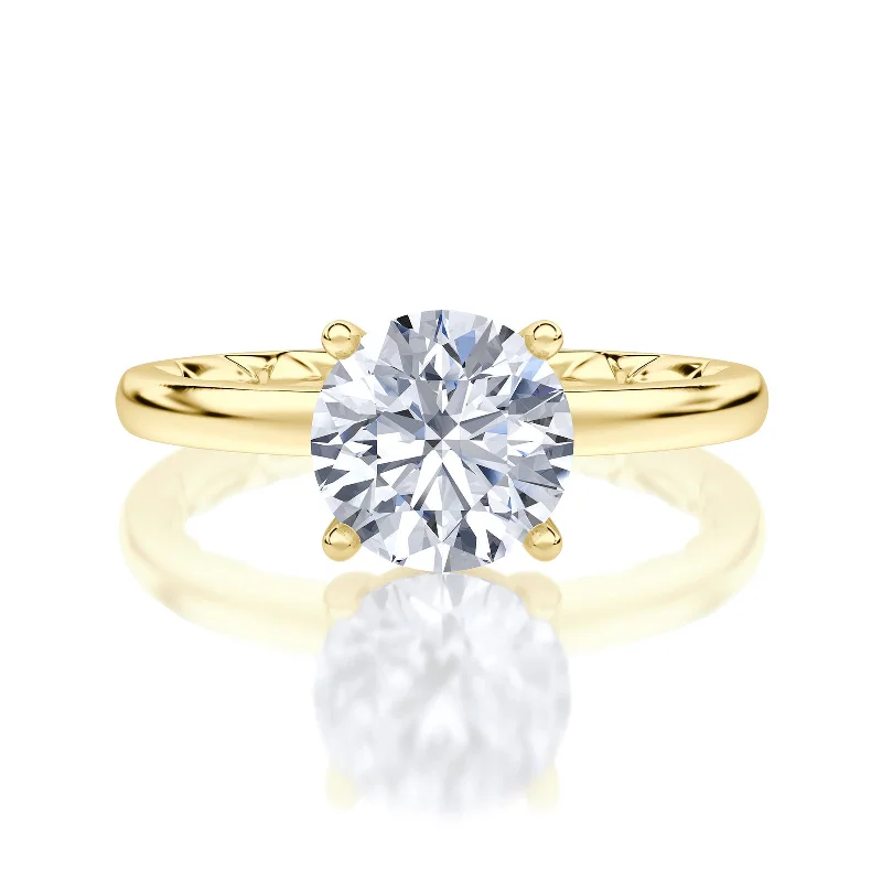 flow gemstone ring-Solitaire Remount Ring