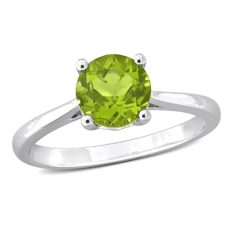 thin diamond ring-Mimi & Max 1 1/2ct TGW Peridot Solitaire Ring in Sterling Silver