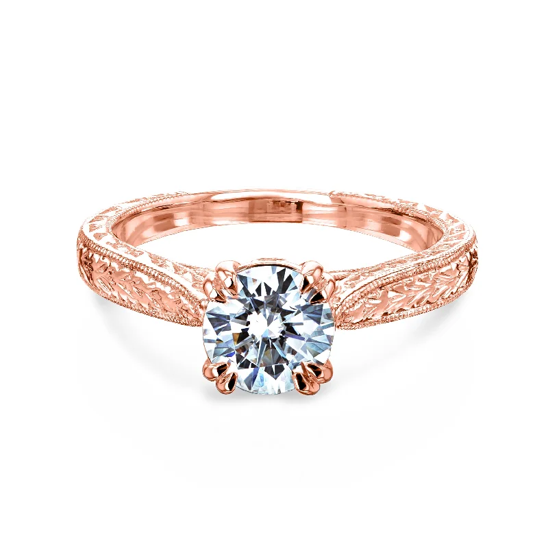 garnet promise ring-1ct Moissanite Valentina Ring