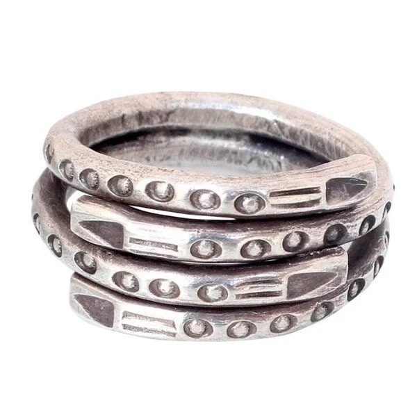 thin eternity ring-NOVICA Handmade Sterling Silver 'Hill Tribe Spiral' Wrap Ring (Thailand)