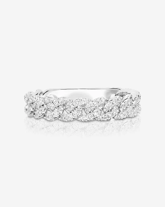 thin couple ring-Pavé Diamond Chain Ring