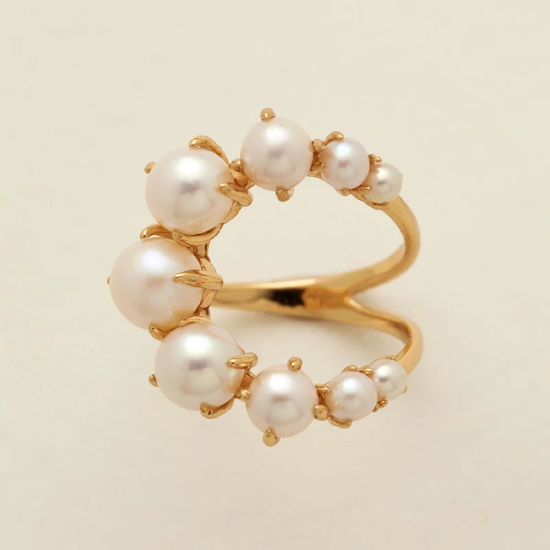 retro pearl ring-Pearl Cocktail Ring | Final Sale