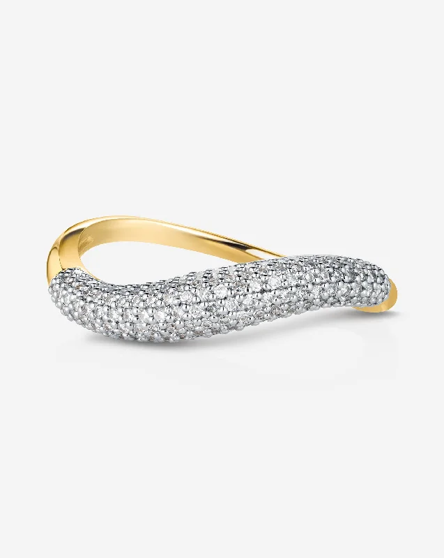 thin couple ring-Petite Pavé Movement Cloud Ring