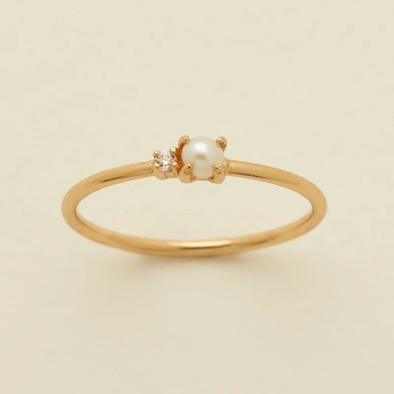 tarnished statement ring-Petite Pearl Ring