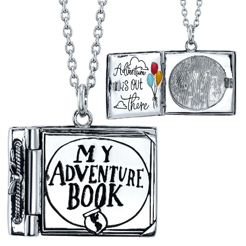 frond stamped necklace-Pixar X RockLove UP Adventure Book Locket