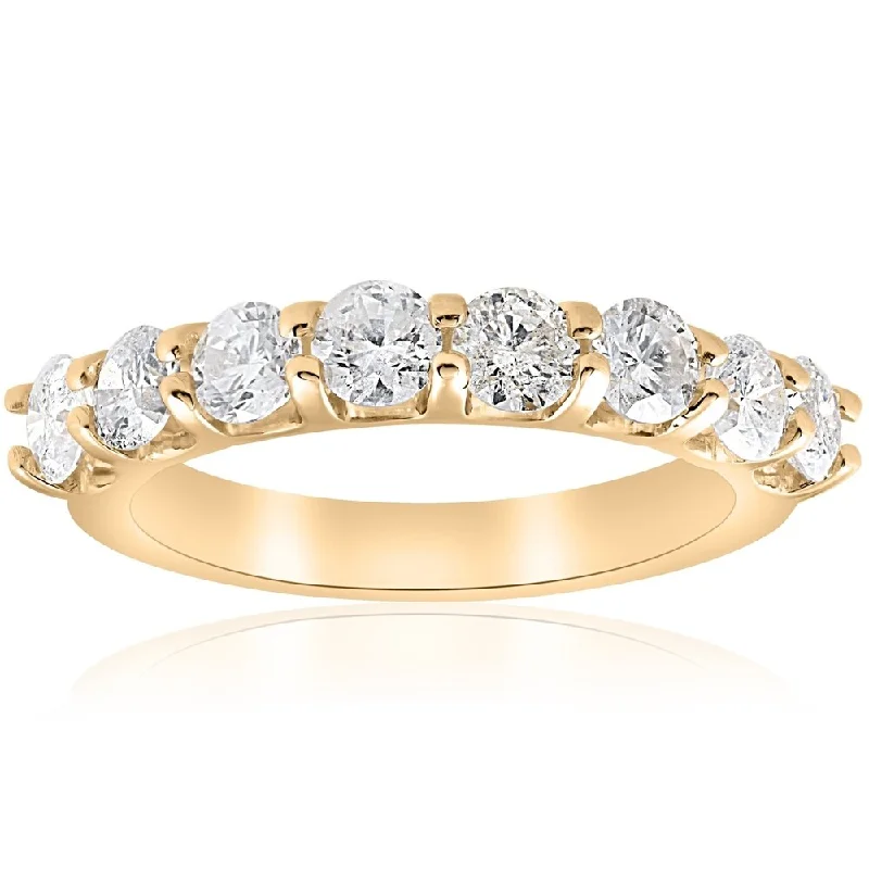 shimmering emerald ring-Pompeii3 14k Yellow Gold 1 5/8 ct TDW Round Diamond U Prong Wedding Ring - White I-J - White I-J