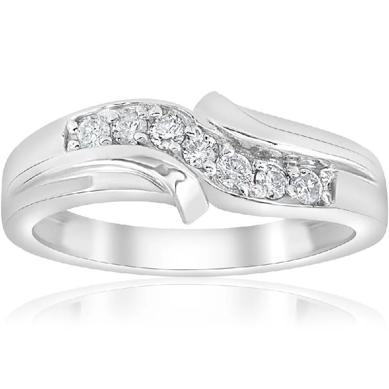 little initial ring-Pompeii3 Platinum 1/4 ct TDW Mens Diamond Wedding Ring Band