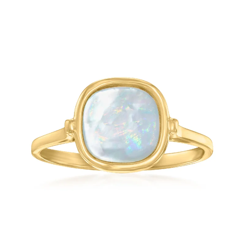 regency gold ring-Ross-Simons Italian Mother-Of-Pearl Ring in 14kt Yellow Gold