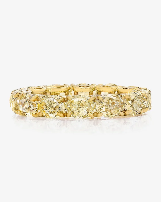 rose gold arc ring-Yellow Diamond Eternity Band