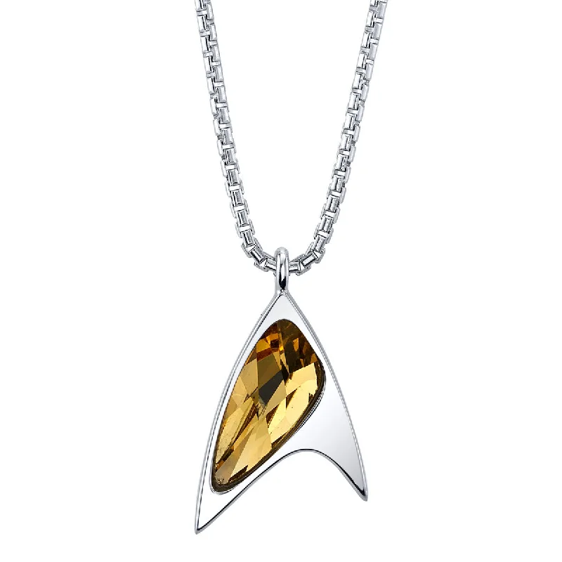 flow pendant necklace-Star Trek X RockLove Yellow Crystal Delta Pendant