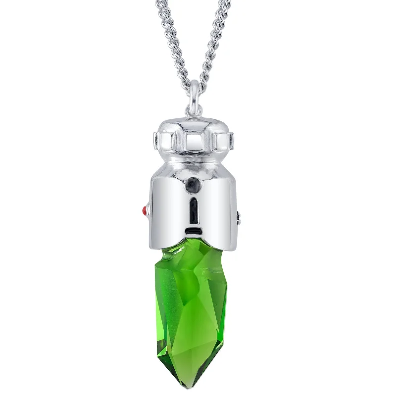 sapphire stone necklace-Star Wars X RockLove Padawan Ahsoka Tano Green Kyber Crystal Necklace