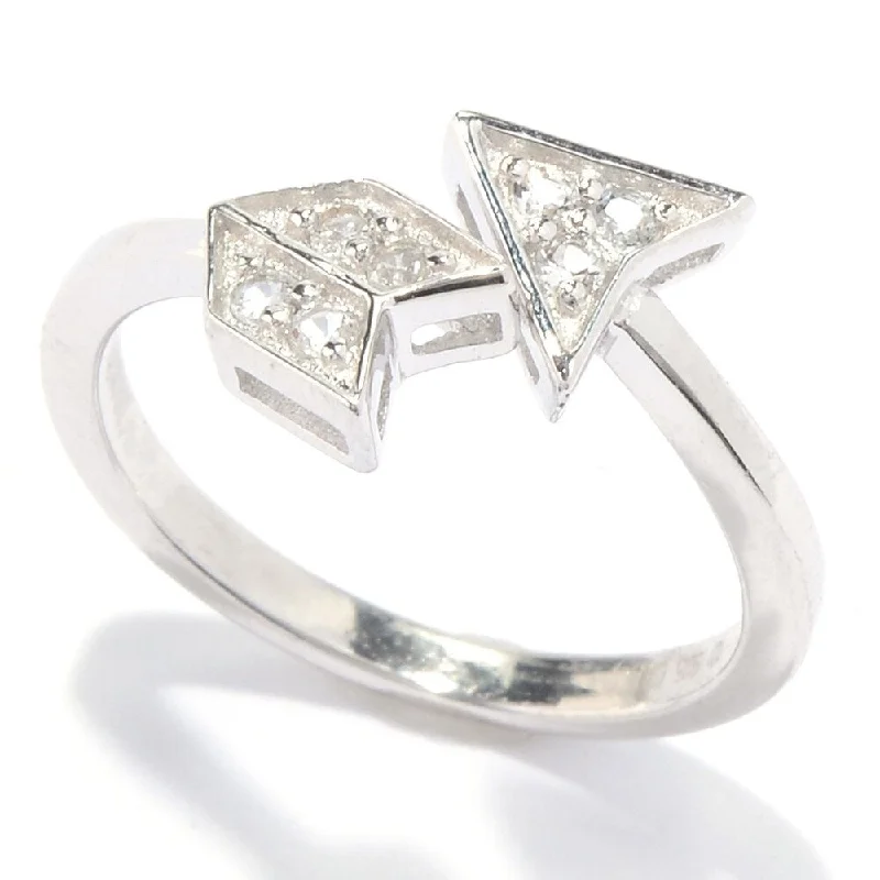 stellar star ring-Sterling Silver White Topaz Arrow Toe Ring