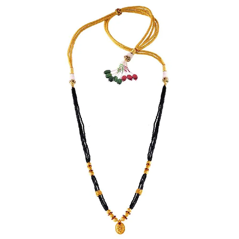 regency ruby necklace-Thusi Gold Mangalsutra For Festive Season