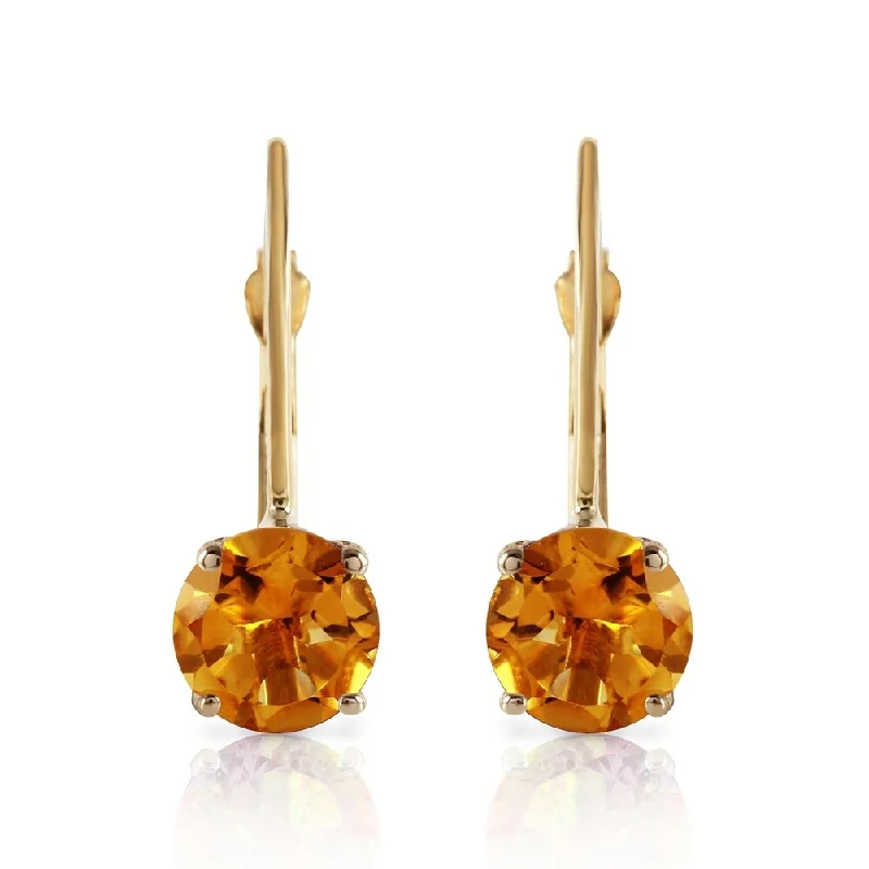 swoop hoop earrings-1.2 Carat 14K Solid Gold Iris Citrine Earrings