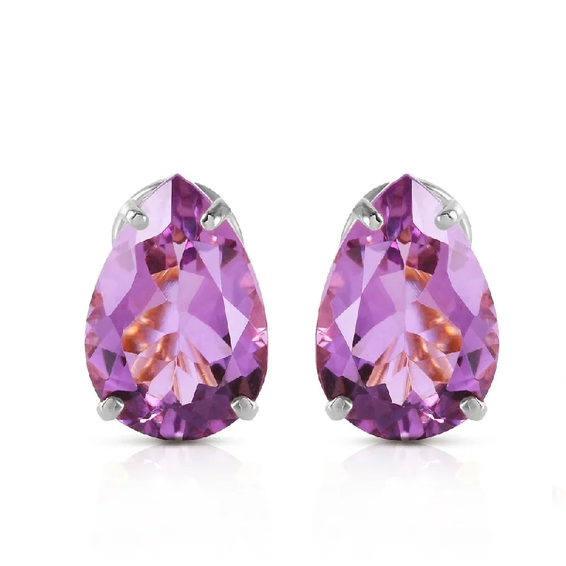 leafy-themed earrings-10 CTW 14K Solid White Gold Respect Amethyst Earrings