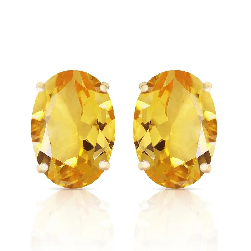 luxurious cocktail earrings-13 Carat 14K Solid Gold French Clips Earrings Natural Citrine