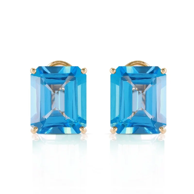 rose gold ten-layer earrings-14 CTW 14K Solid Gold Distinction Blue Topaz Earrings