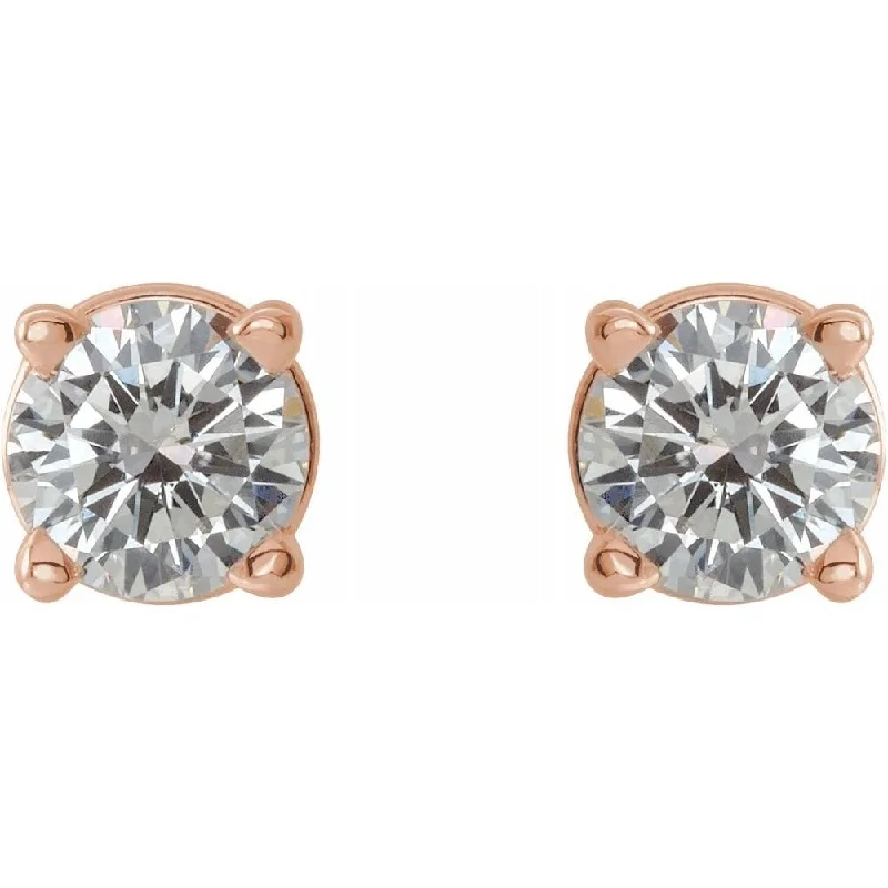 retro ruby stud earrings-14k Rose Gold 1/3 CTW Diamond Earring for Women