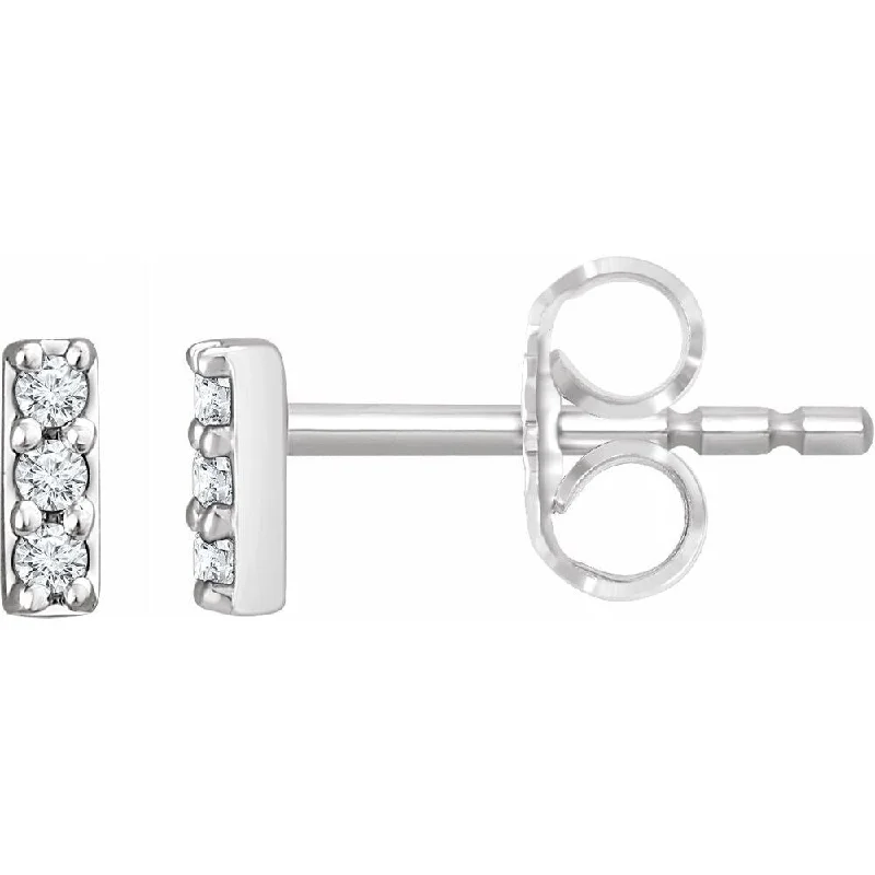 urban sleek earrings-14k White Gold .05 CTW Lab-Grown Diamond Bar Earring for Women