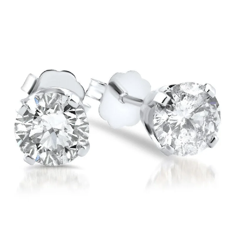 knotted love earrings-14k White Gold 1 1/2ct TDW Diamond Stud Earrings