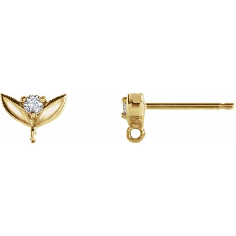 thin drop earrings-14k Yellow Gold .03 CT Diamond Vintage-Inspired Earring for Women