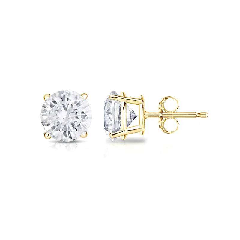 regency diamond earrings-18k Gold Round 1/2ct TW Clarity Enhanced Diamond Stud Earrings (H-I, SI1-SI2)