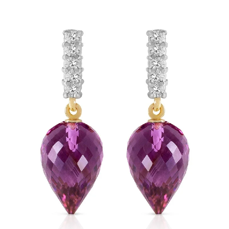 thin couple earrings-19.15 CTW 14K Solid Gold True Character Amethyst Earrings