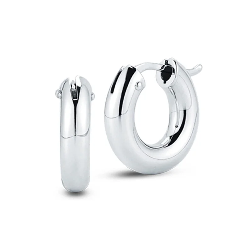 uncut silver earrings-Hoop Earrings