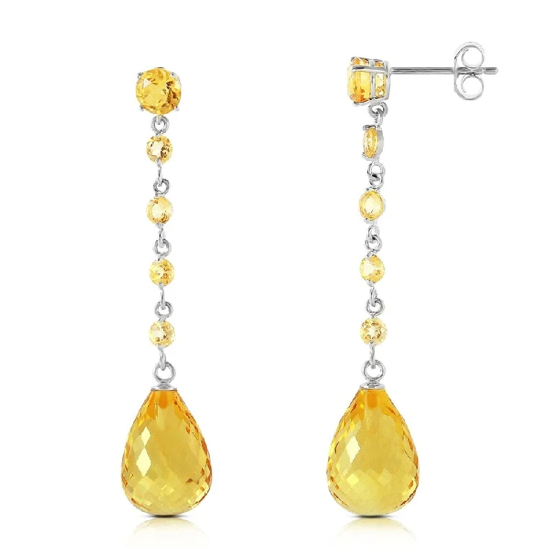 bendable chandelier earrings-23 CTW 14K Solid Gold I Come In Peace Citrine Earrings